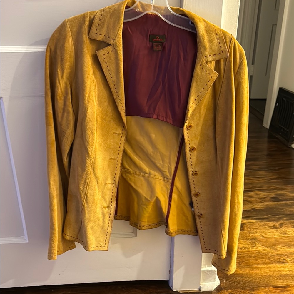 Mustard Yellow Velvet Blazer
